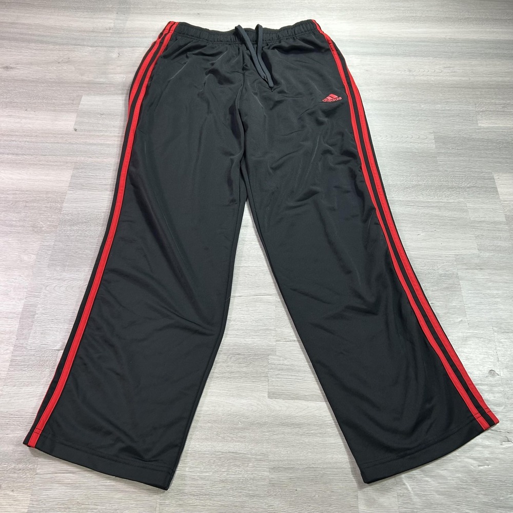 Adidas Primegreen Track Pants Mens Large Black 3 Stripe Knit Athletic H48432